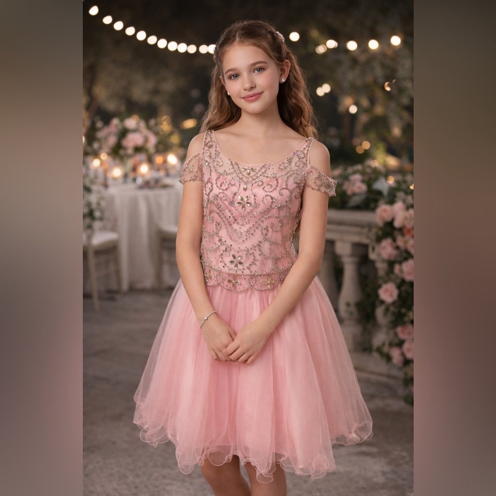 Calla Collection‎ Girls Pink Tulle Ball Gown Princess Formal Dress 10 14 16 NEW